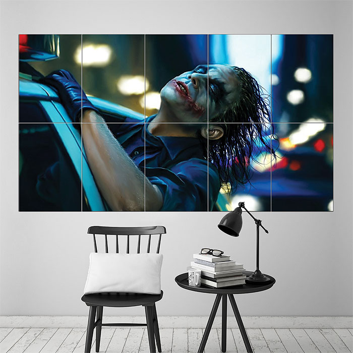 700x700 Joker On Police Car Block Giant Wall Art Poster - Joker Wall Painting