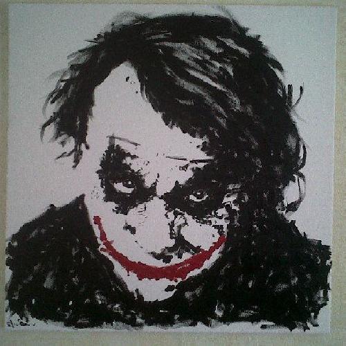 500x500 The Joker 60x60cm Pop Art Acrylic Painting - Joker Wall Painting