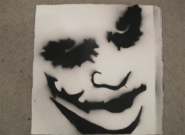 600x438 Spray Paint Stencil Art - Joker Wall Painting