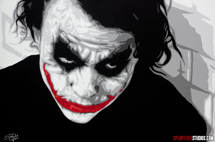 700x463 Joker Pop Art Painting, Heath Ledger - Joker Was Here Painting