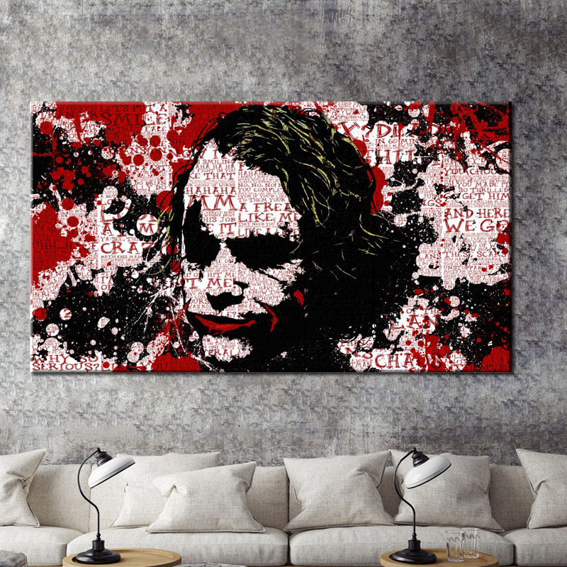 800x800 Modern Wall Graffiti Art Oil Painting Joker Print Poster On Canvas - Joker Was Here Painting