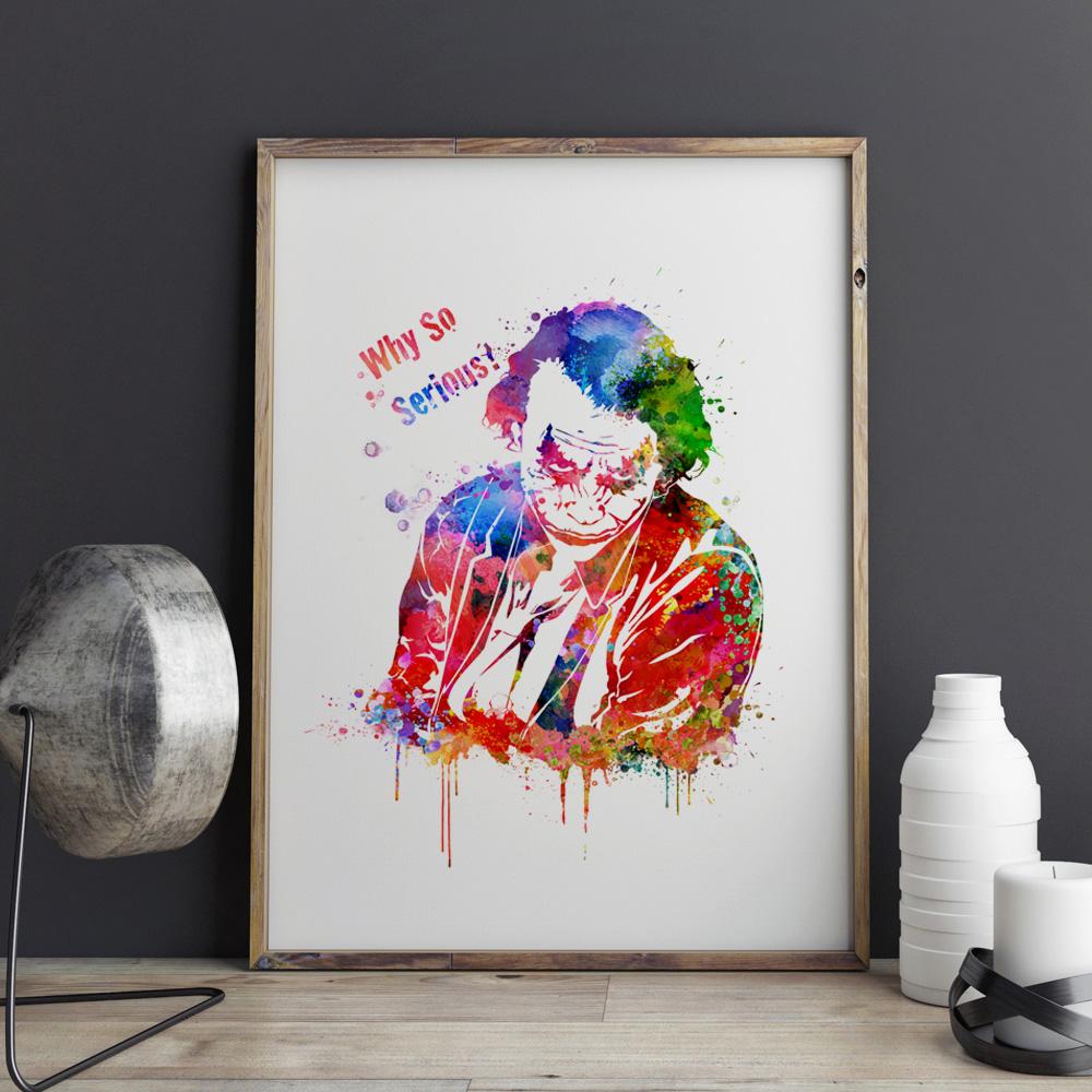 1000x1000 Joker Watercolor Painting (Limited Edition) Kapow Style - Joker Watercolor Painting