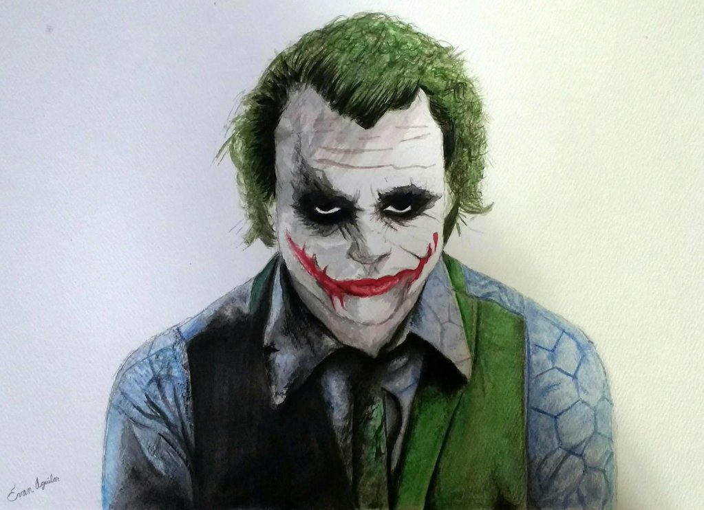 1023x742 Joker Watercolor Painting By Evanaguilar - Joker Watercolor Painting