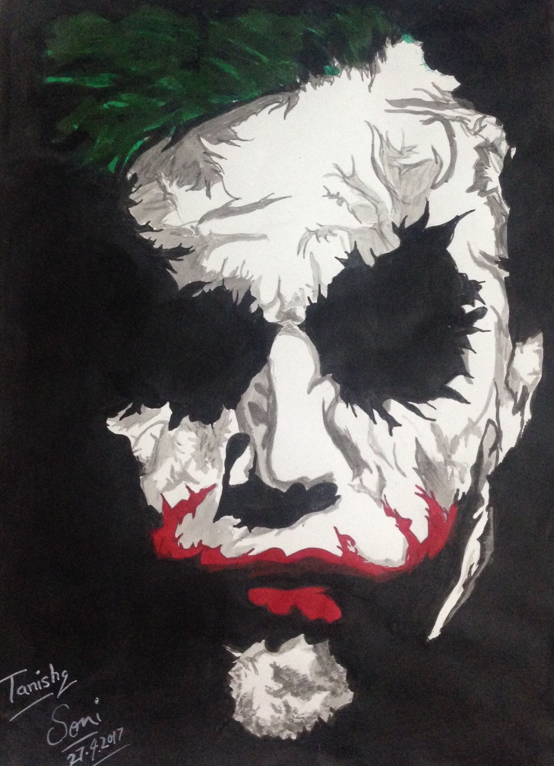 1850x2560 Pin By Tanishq On Paintings Joker, Harley Quinn - Joker Watercolor Painting