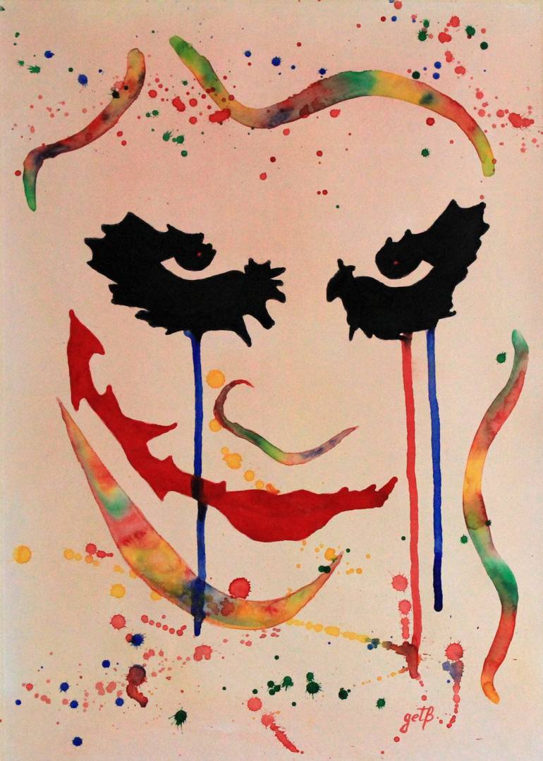 770x1079 Saatchi Art The Joker Heath Ledger Original Watercolor Painting - Joker Watercolor Painting