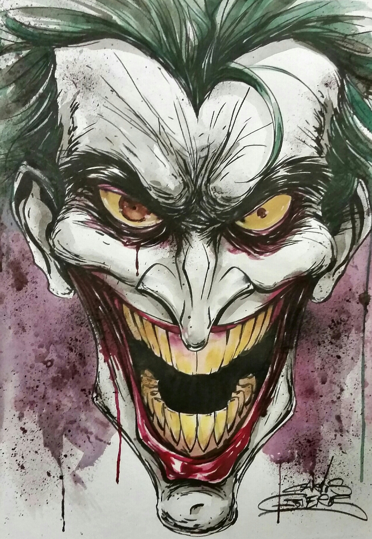 1271x1838 The Joker Cac Illustrations - Joker Watercolor Painting