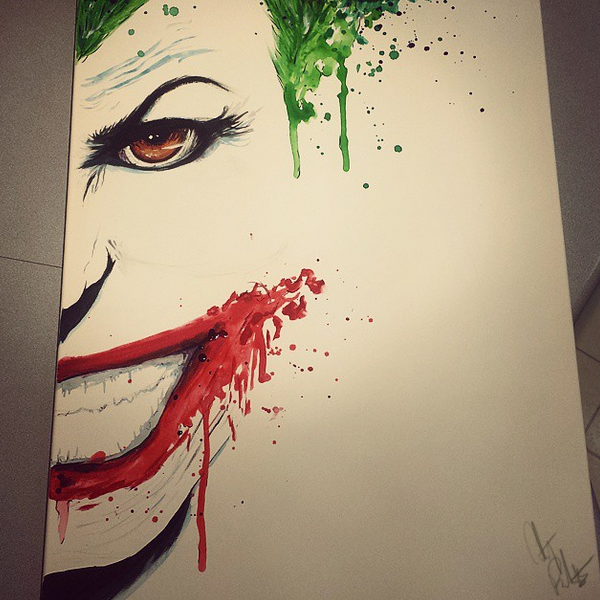 600x600 The Joker By Ozwaldthegreat - Joker Watercolor Painting
