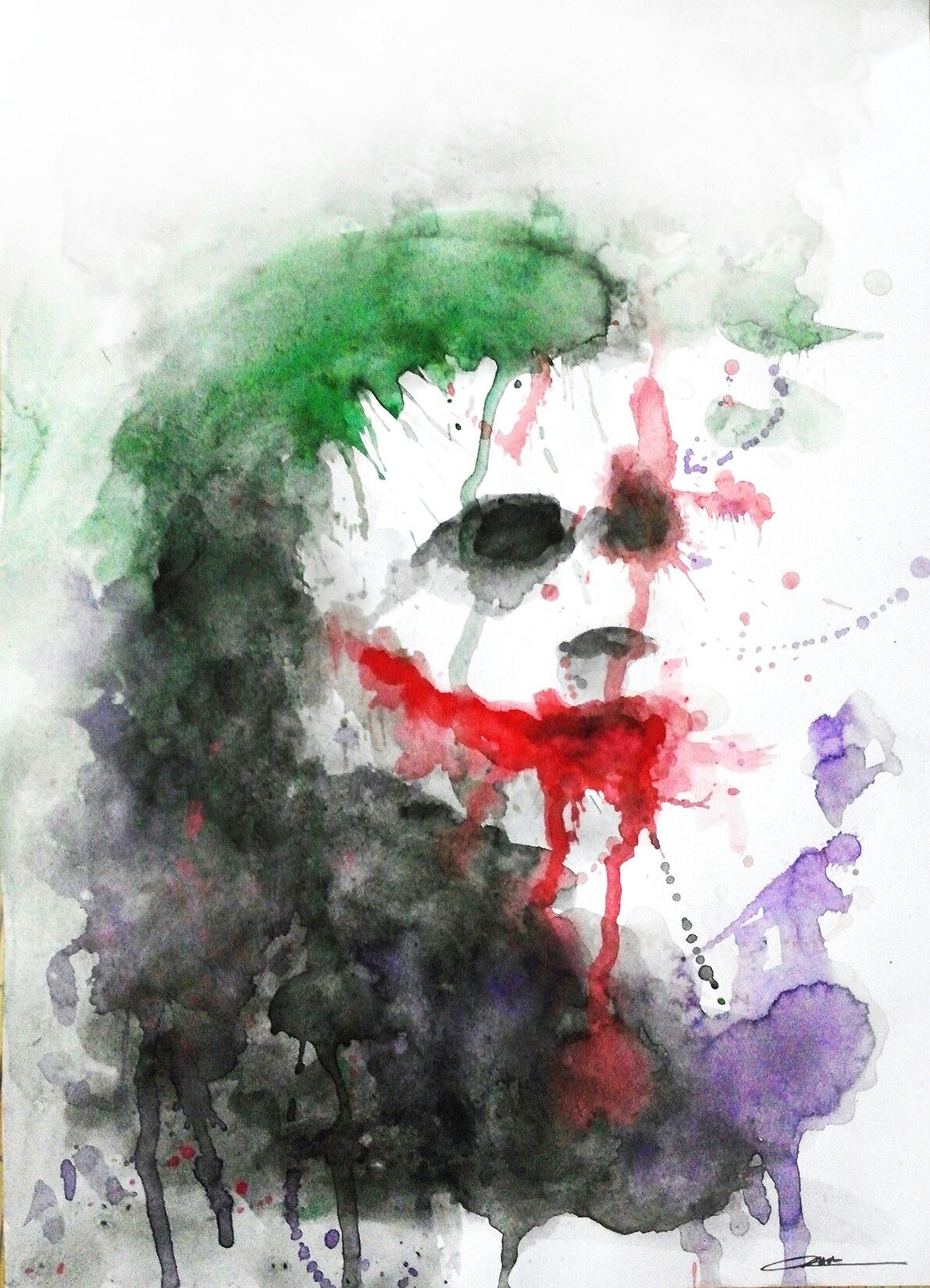 1191x1650 Watercolor Painting - Joker Watercolor Painting
