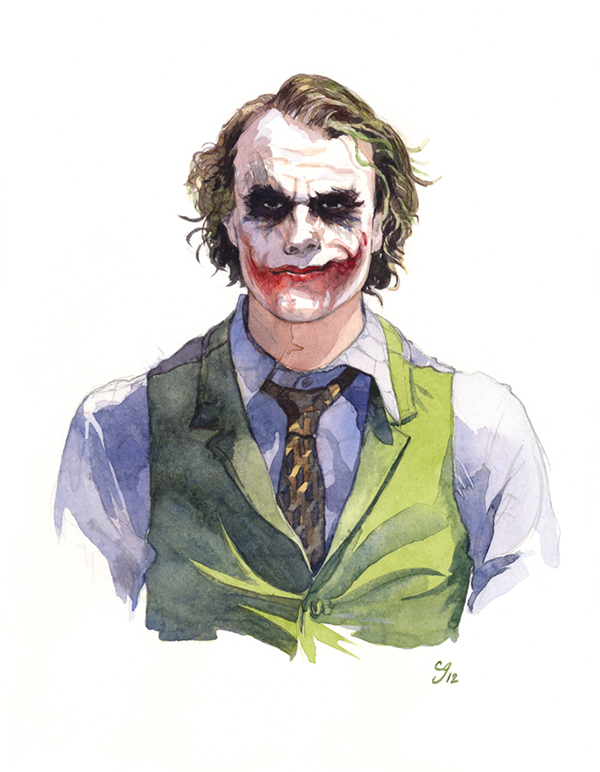 600x772 Heath Ledger (The Joker) On Risd Portfolios - Joker Watercolor Painting