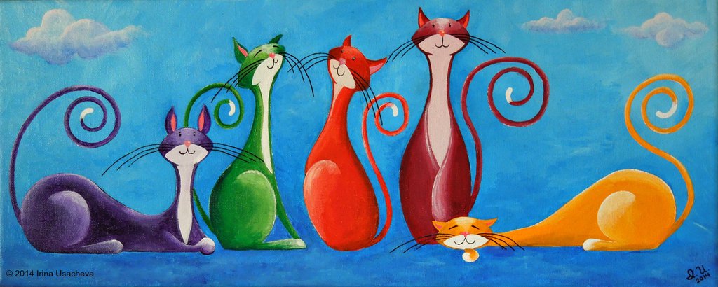 1024x410 Fantasy Cat Acrylic Painting - Jolly Painting