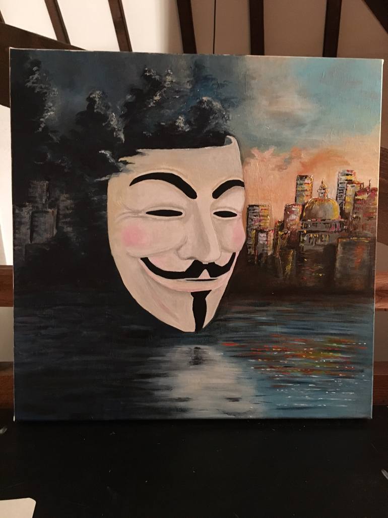 770x1027 Saatchi Art Guy Fawkes - Jolly Painting
