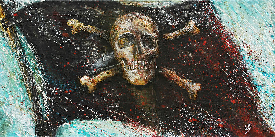 900x450 Jolly Roger Painting By Bill Yurcich - Jolly Roger Painting