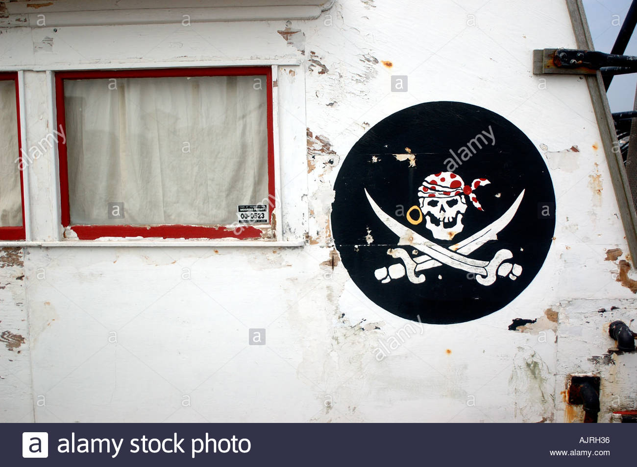 1300x954 Jolly Roger Skull Cross Sword Sign Painting Boat Vessel Pirate - Jolly Roger Painting