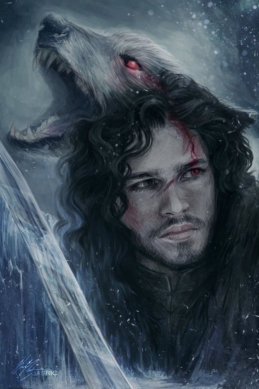 900x1350 Jon Snow By On @ Such A Beautiful - Jon Snow Painting