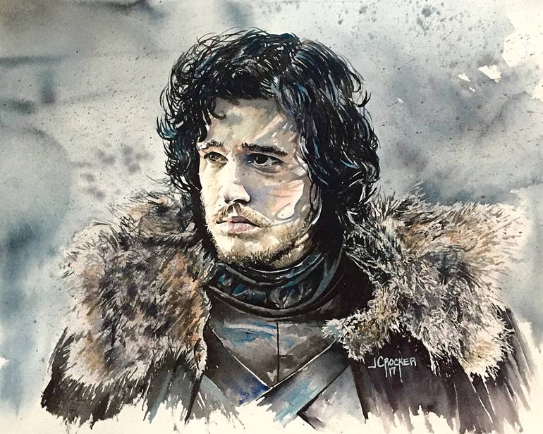 770x616 Saatchi Art You Know Nothing, Jon Snow Painting By Jon Crocker - Jon Snow Painting