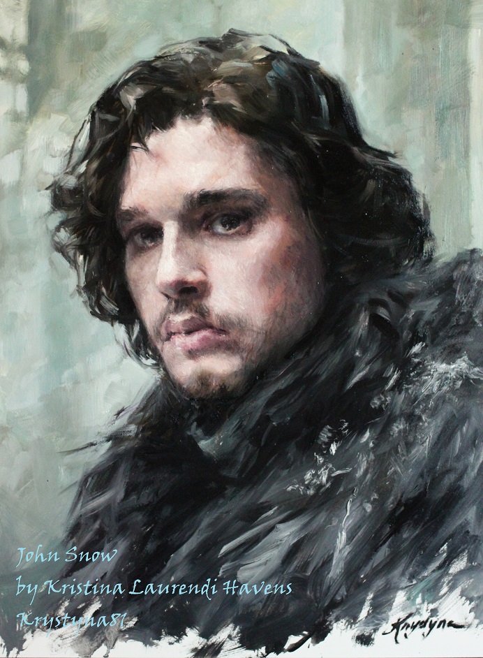 692x942 Figures My Art And My Life Portrait Jon Snow Game - Jon Snow Painting