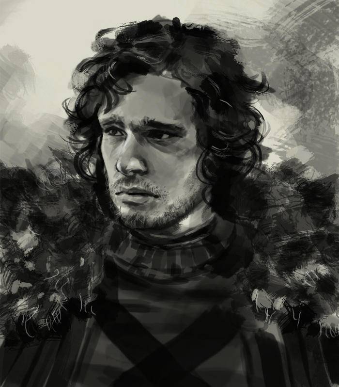 700x798 How To Draw Jon Snow Portrait - Jon Snow Painting