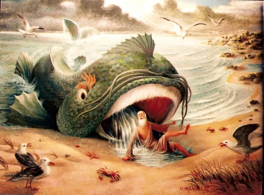 883x652 Jonah And The Whale' By H. Mandel (Date Unknown). This Is The Kind - Jonah And The Whale Painting