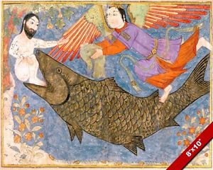300x240 Prophet Jonah Swallowed Whale Fish Painting Bible Eastern Art - Jonah And The Whale Painting