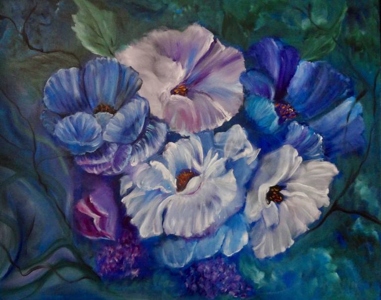 770x607 Saatchi Art Surreal Poppies Painting By Jenny Jonah - Jonah Painting