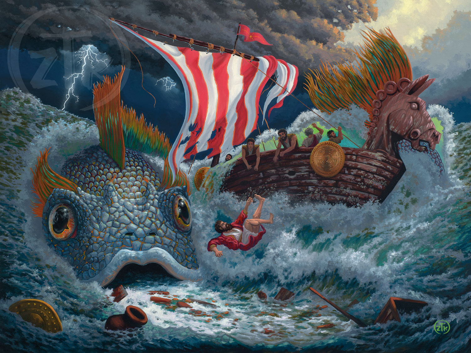 1500x1125 Zac Kinkade Releases Second Painting In Bible Stories Collection - Jonah Painting