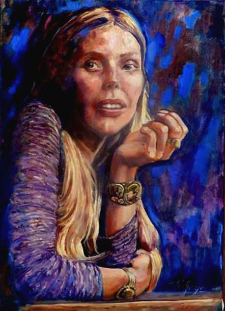 442x611 Joni Mitchell Paintings - Joni Mitchell Painting