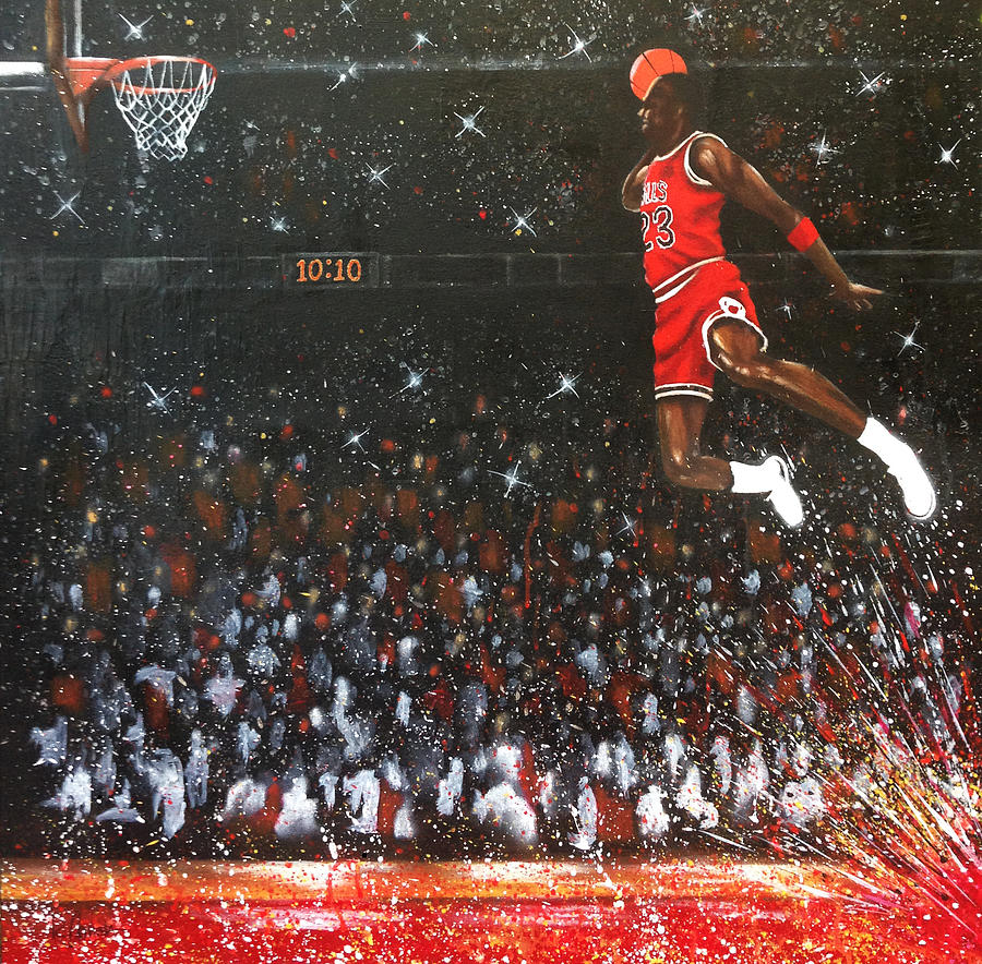 900x884 Michael Jordan Custom Painting Painting By Roly O - Jordan Painting