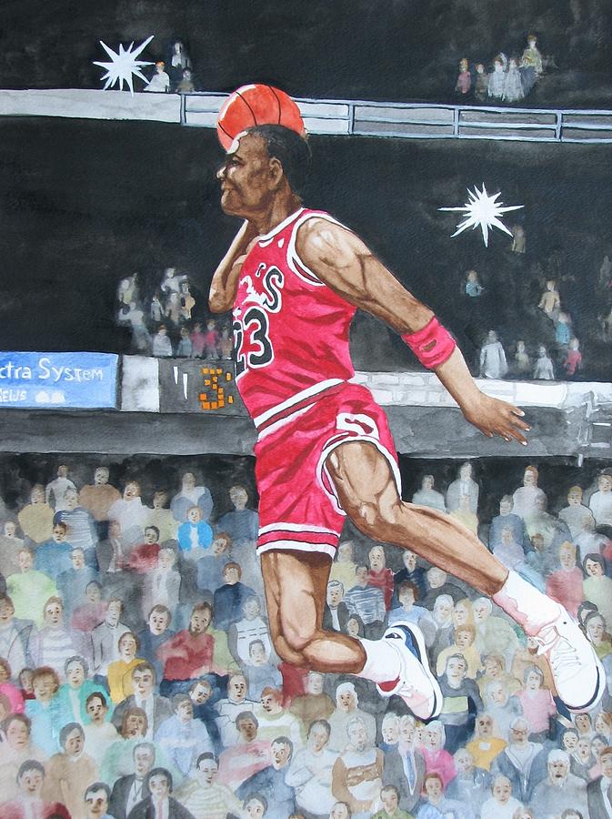 673x900 Michael Jordan Painting By Freda Nichols - Jordan Painting