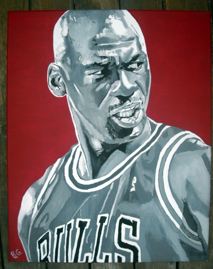 419x530 Michael Jordan Painting By Itzbribri - Jordan Painting