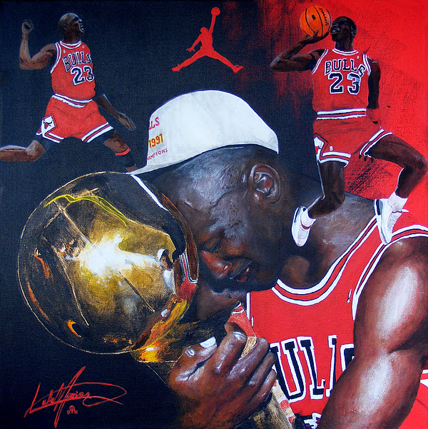 600x601 Michael Jordan Painting By Luke Morrison - Jordan Painting