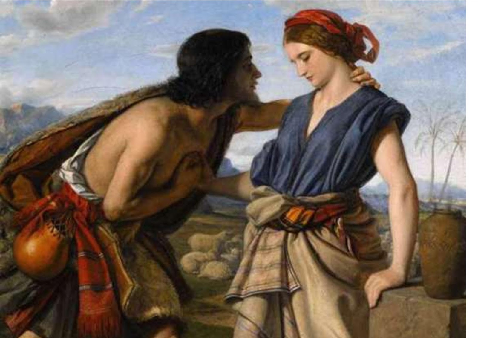 1600x1131 In Season Comes Child Lesson 76 Jacob Encounters Woman By - Joseph And The Coat Of Many Colors Painting