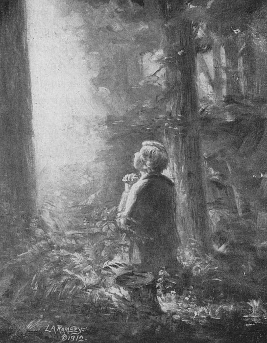 545x700 Joseph Smith Praying In The Grove Art Print By Lewis A Ramsey - Joseph Smith First Vision Painting