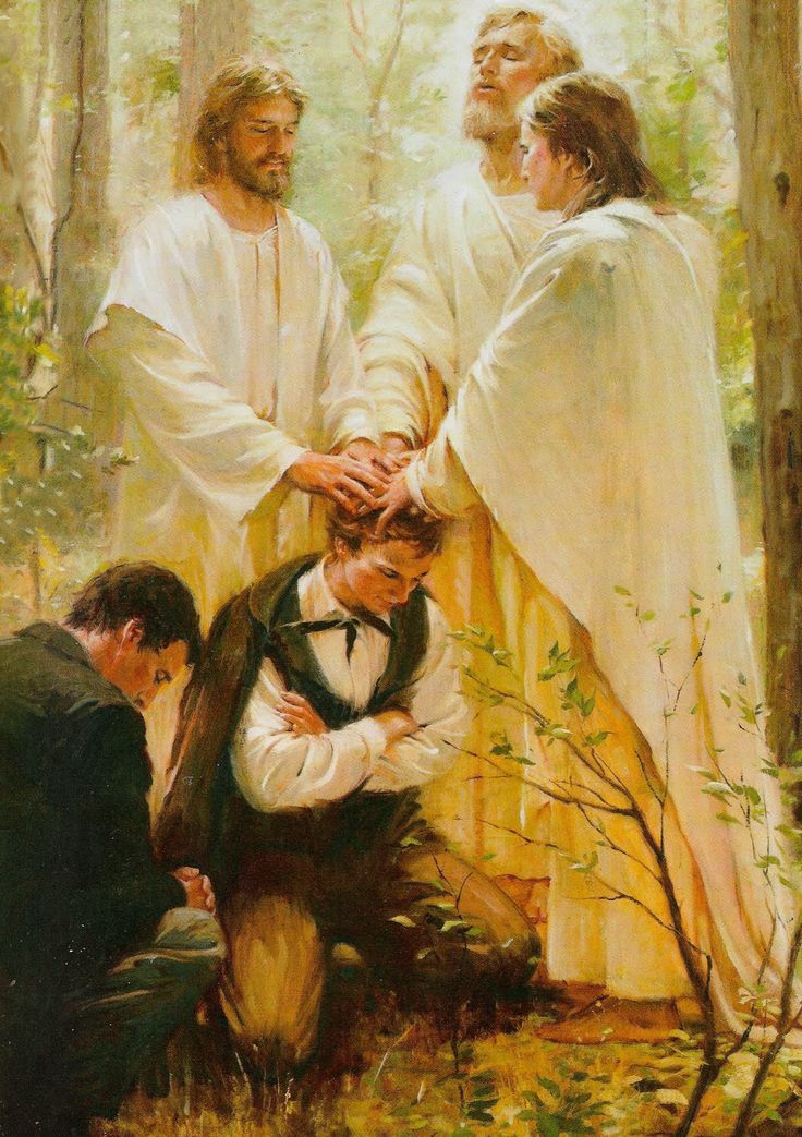 736x1043 Walter Rane's Painting Of Joseph Smith Receiving The Priesthood - Joseph Smith Painting