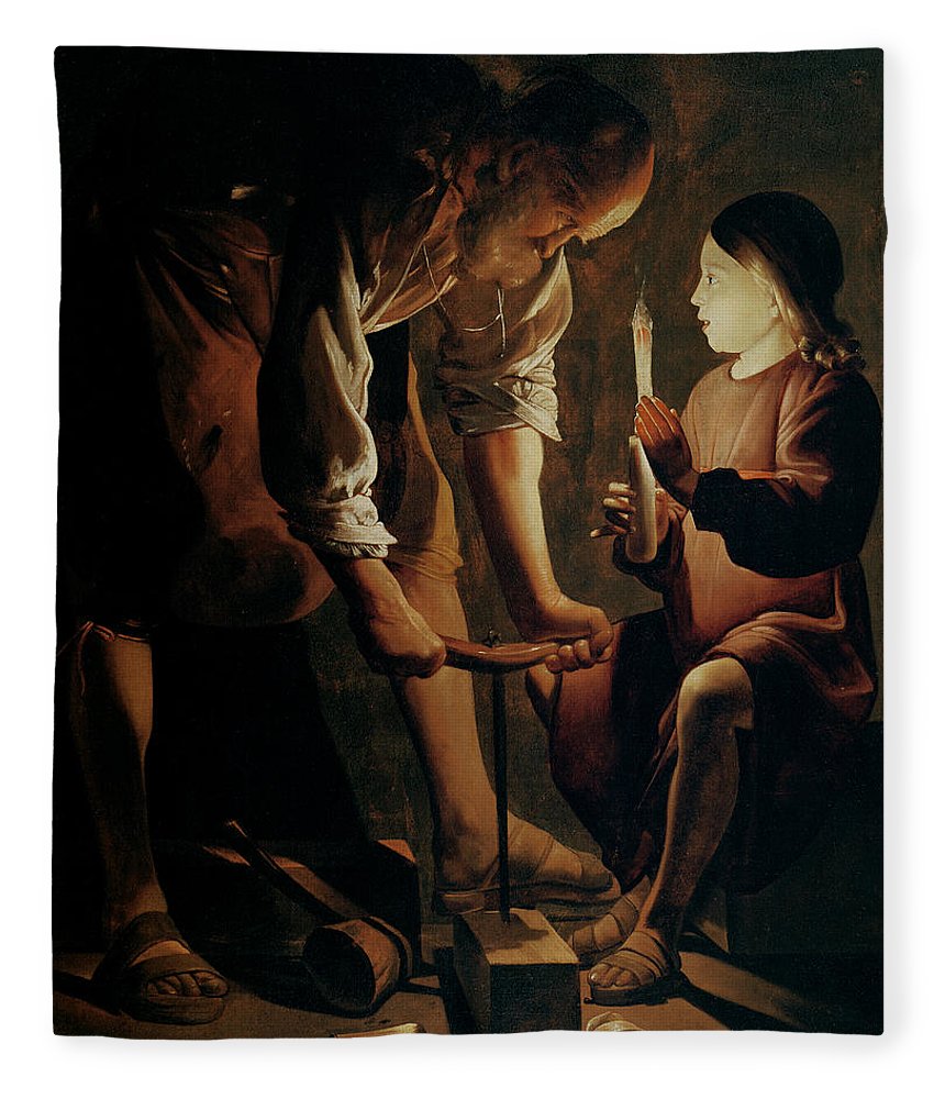 860x1000 Saint Joseph The Carpenter Fleece Blanket For Sale By Georges De - Joseph The Carpenter Painting