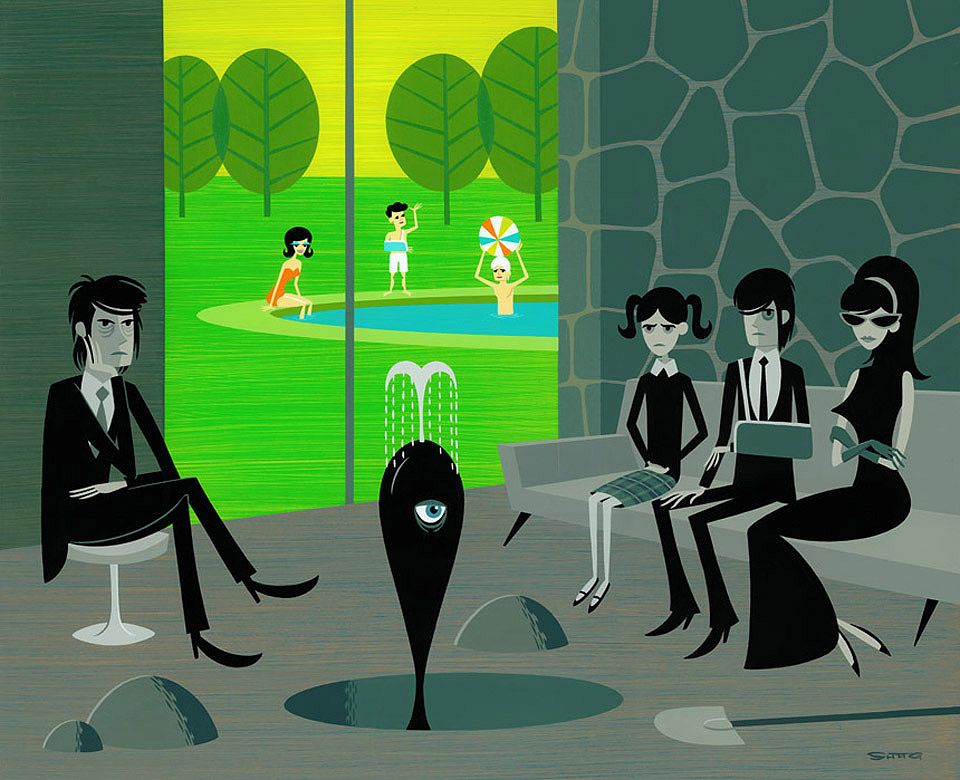 960x780 Made By Josh Agle , The Coldest Spring - Josh Agle Original Painting