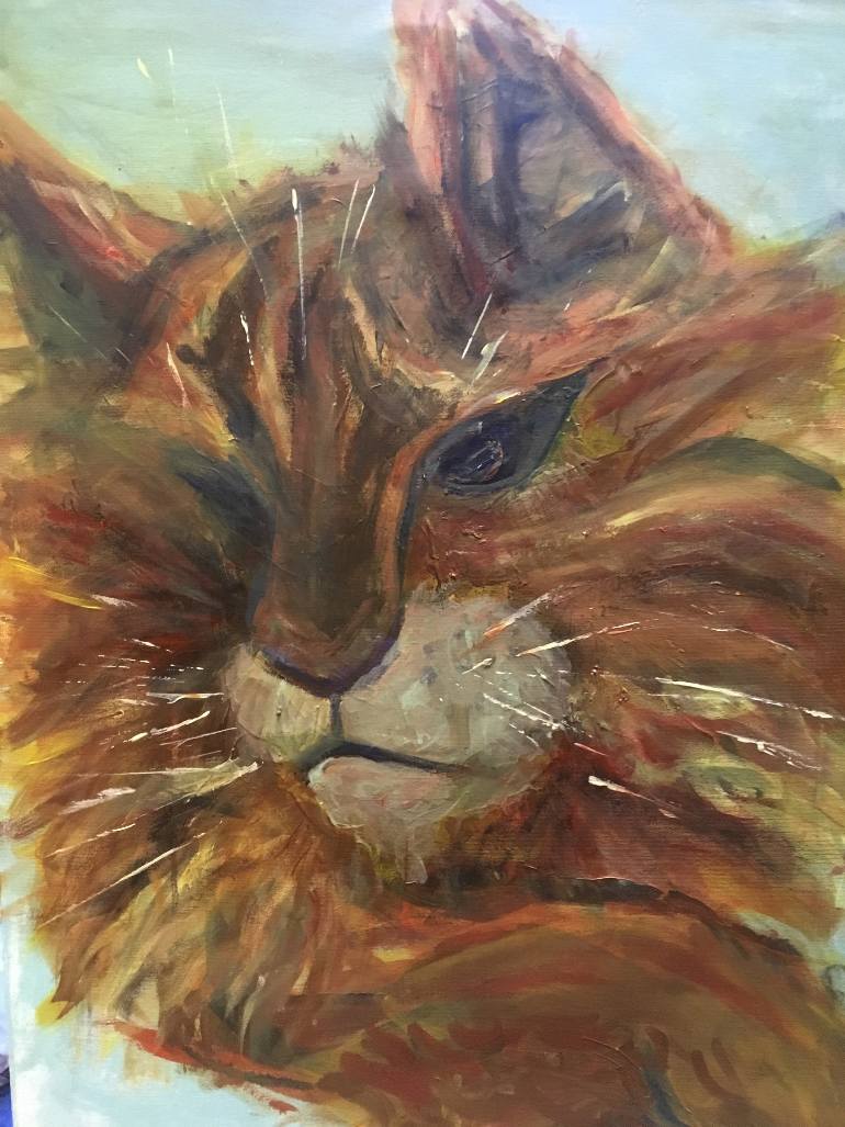 770x1027 Saatchi Art Pumpkin Scooped Up By Josh Painting By Edman - Josh Painting