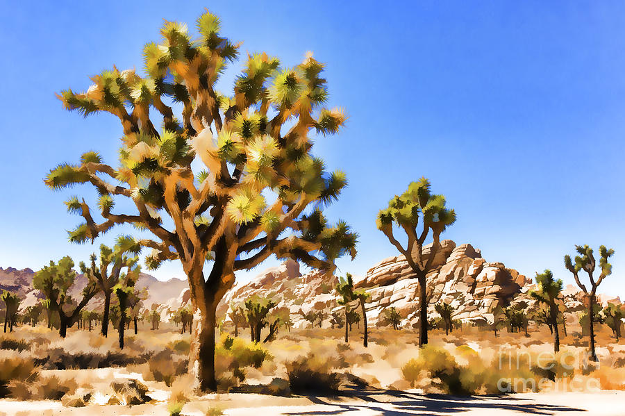900x599 Joshua Tree Watercolor Painting By Nicholas Pappagallo Jr - Joshua Tree Painting