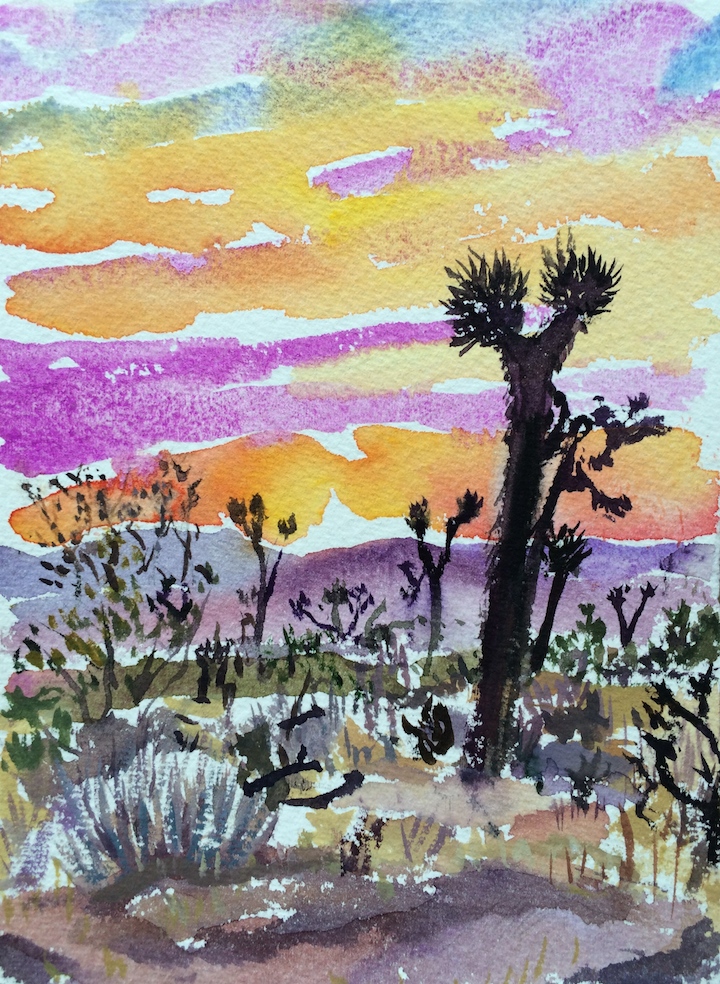 720x984 Joshua Tree Vertical Sunrise - Joshua Tree Painting
