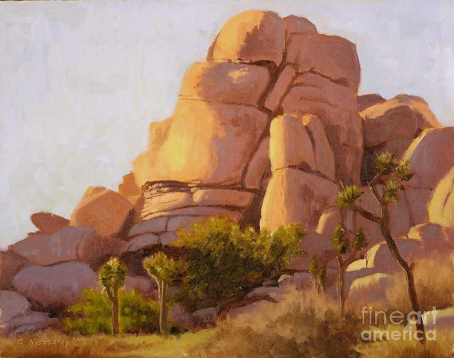 900x710 Rock Formation At Joshua Tree Painting By Sue Messerly - Joshua Tree Painting