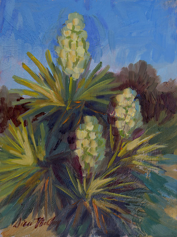 672x900 Yucca At Joshua Tree Painting By Diane Mcclary - Joshua Tree Painting