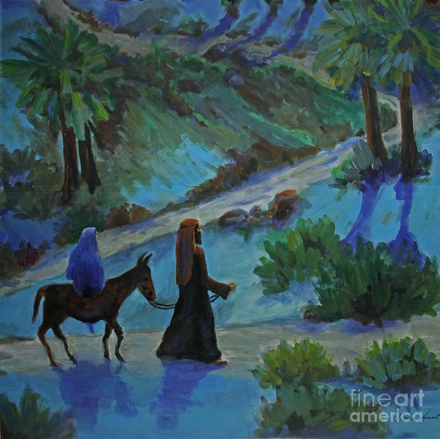 900x898 Journey To Bethlehem Painting By Maria Hunt - Journey To Bethlehem Painting
