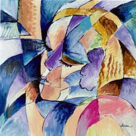 449x450 Painting Kitty Abstract Joyful Stars1 Chidi Okoyeabstract Print - Joyful Painting