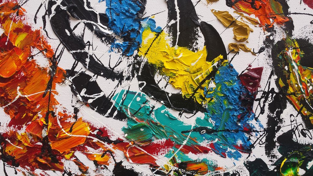 1024x576 Good Vibes, Large Original Abstract Colorful Oil Painting - Joyful Painting