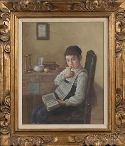 256x300 Konstantine Szewczenko Oil On Canvas Jewish Boy Judaica Painting - Judaica Painting