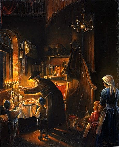 460x569 Chanukah Paintings - Judaica Painting