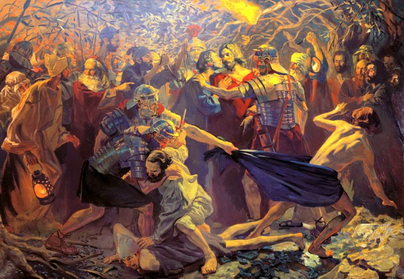 800x553 Pavel Popov - Judas Betrays Jesus Painting