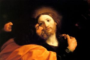 300x200 The Judas Kiss Identified Betrayed Jesus Biblical Painting By - Judas Painting