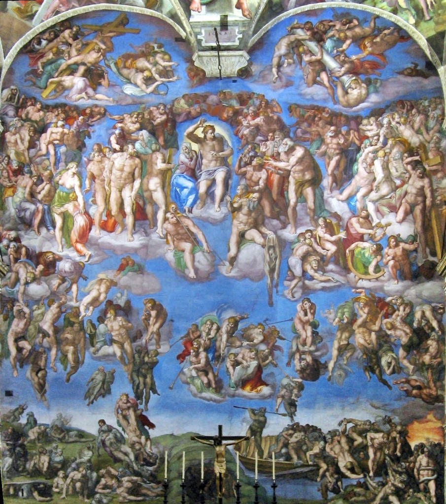 905x1024 Michelangelo Amp The Mumia Skin In Last Judgement - Judgement Day Painting