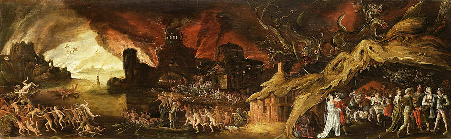 900x277 The Last Judgment And The Seven Deadly Sins Painting By Jacob Van - Judgement Day Painting