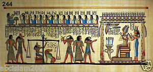 300x142 Egyptian Papyrus Handmade Painting,size 90x185cm (36x74 - Judgement Day Painting
